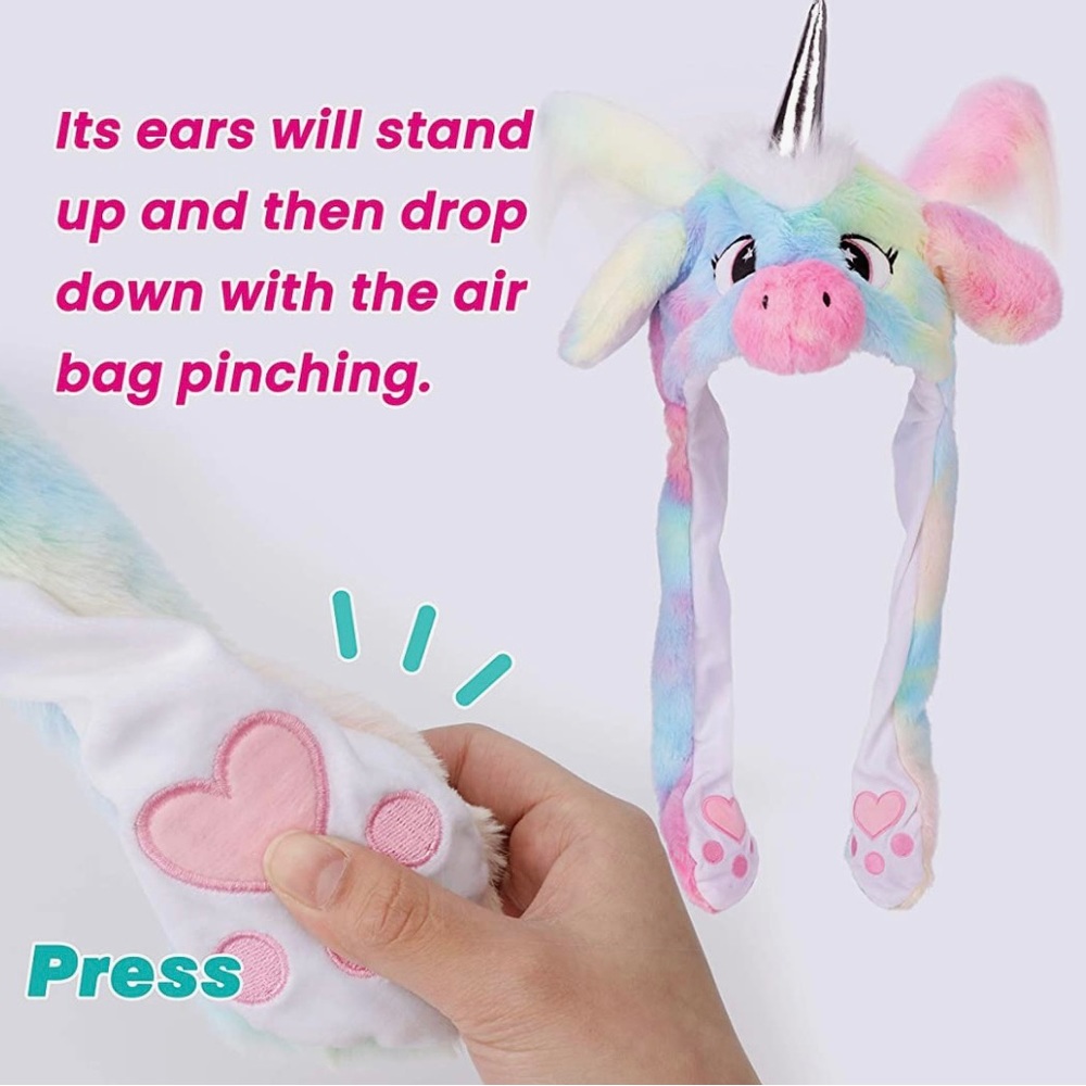 Rainbow - UNICORN PLUSH HAT WITH MIVING EARS - Picture 3 of 7